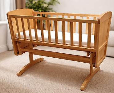 mothercare: Oğlan və qız üçün, İşlənmiş, Dördbucaq, Beşik, Matras ilə, Yellənmə mexanizmi ilə — 2