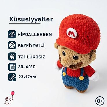Oyuncaqlar: Hər zaman yanında olan Mario 🍄🧸 Hipoallergenik. Təhlükəsiz — 3
