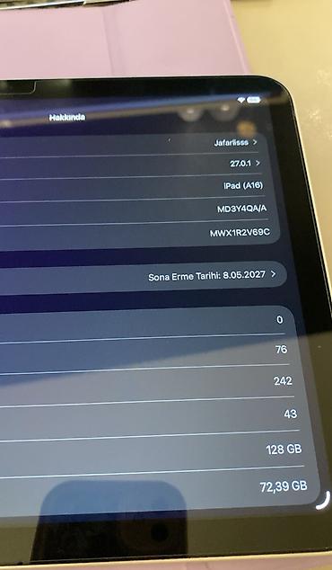ipad 2 mini: Apple iPad (A16) planşet - Model: iPad (A16), iPadOS 17.0.1 - Yaddaş — 4