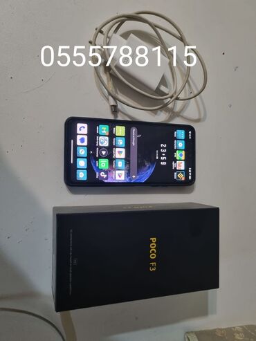 Мобильные телефоны: Poco F3, Б/у, 128 ГБ, цвет - Черный, 2 SIM