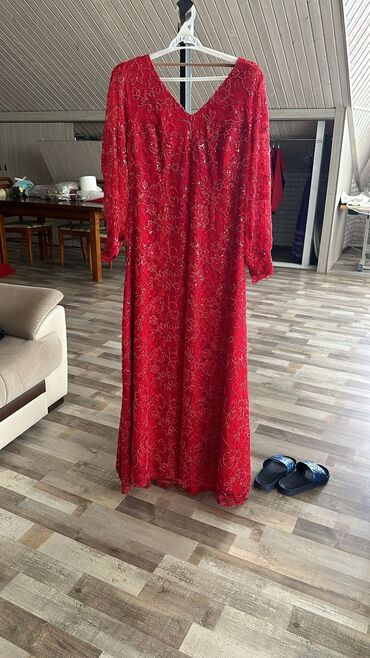 qırmızı don: Вечернее платье, Макси, 5XL (EU 50)