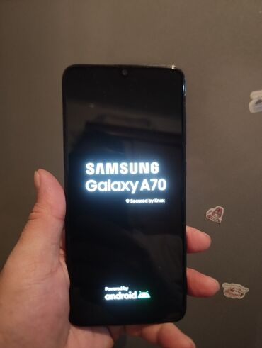 samsung p960: Samsung Galaxy A70, 128 GB, rəng - Qara, Sensor, Barmaq izi, İki sim kartlı