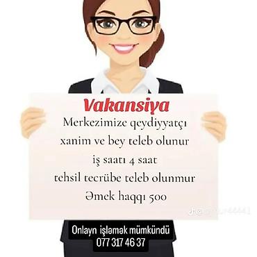 radio vakansiya: Hostes, qeydiyyatçı tələb olunur, Təcrübəsiz — 1