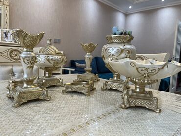 Digər dəstlər və servizlər: Klassik üslubda dekorativ süfrə/garnitur dəsti - Rəng: şampan-ağ və — 1