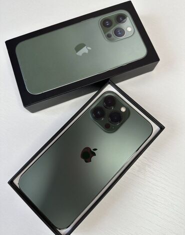 IPhone 13 Pro, Б/у, 256 ГБ, Зеленый, Защитное стекло, Чехол, Коробка, 85 %