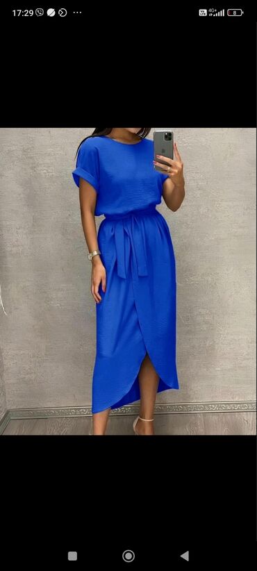 lascana haljine: L (EU 40), color - Blue, Short sleeves