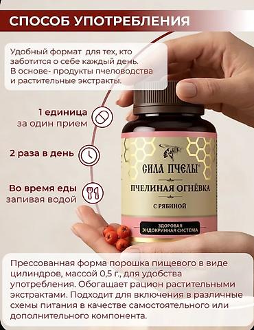 нового: Сила Пчелы — Пчелиная огнёвка с рябиной Формат: порошок в — 3