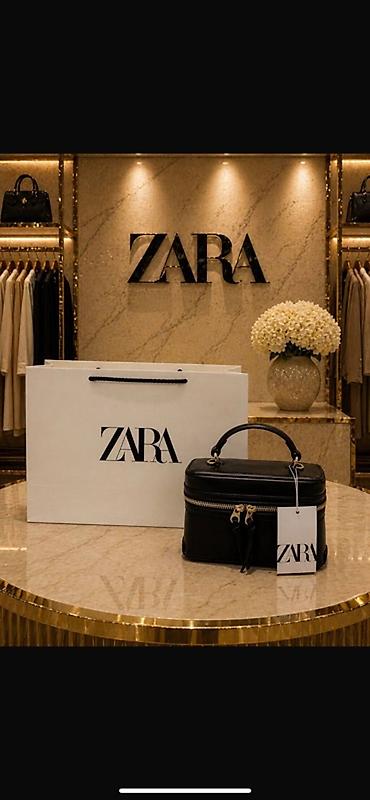zara canta: ZARA qadın çantası – qutu formalı, kompak tərtibat - Rəng: qara - — 1
