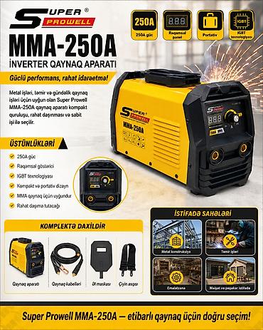 №: 11705 Məhsulun adı: Super Prowell MMA-250A metal qaynaq aparatı lalafo.az -da №: 11705 Məhsulun adı: Super Prowell MMA-250A metal qaynaq aparatı