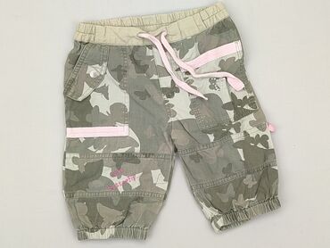 legginsy prążkowane khaki: Legginsy, 6-9 miesięcy, stan - Dobry