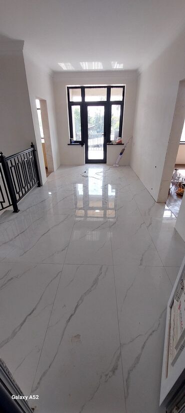 Plitə işləri: Mərmər naxışlı keramoqranit döşəmə və divar kafel işləri - — 2