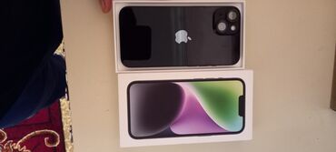 Apple iPhone: IPhone 14, 128 GB, Midnight, Face ID, Sənədlərlə, Barmaq izi