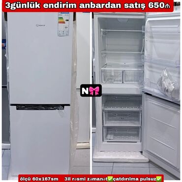 market soyducusu: Yeni 2 qapılı Indesit Soyuducu Satılır, rəng - Ağ