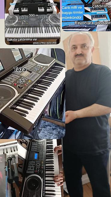 мини пианино: Sintezator. Təzə. Qutuda 5 oktava 61 klaviş Pianino səslidir. Əlavə — 5