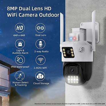 3d gozluk: 4G sim kartli 2 linzli küçə kamerası (4mp) APP: V380 Pro System — 3