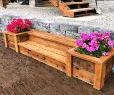 Bitkilər üçün dibçəklər: Dibçək Ağacdan dekorativ çiçək/bitki qutuları - Material: təbii — 8