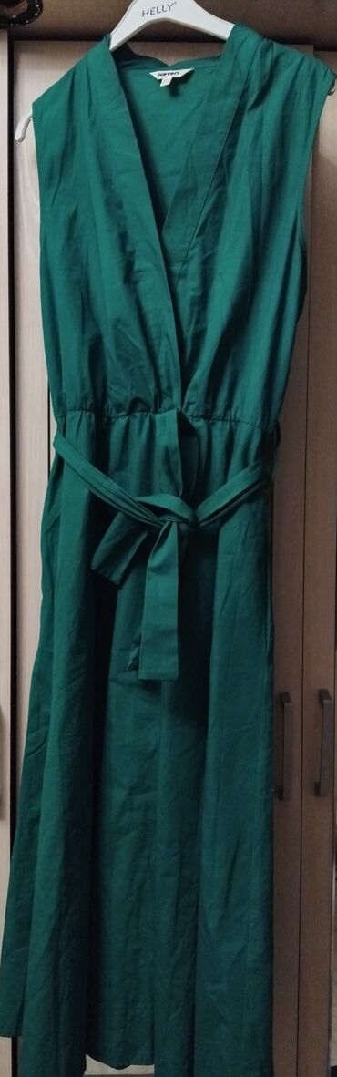 платье зеленое: Повседневное платье, Турция, Лето, Длинная модель, XL (EU 42)