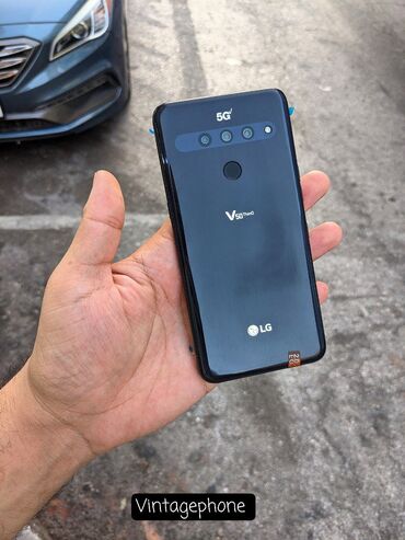 LG V50 Thinq 5G, Б/у, 128 ГБ, цвет - Черный, 1 SIM