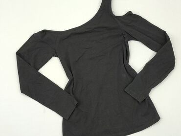 czarne obcisła bluzki z długim rękawem: Blouse, S (EU 36), condition - Good