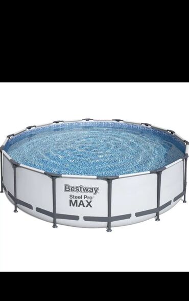 Бассейны: Круглый каркасный бассейн Bestway Steel Pro MAX 4.57на122 с белыми