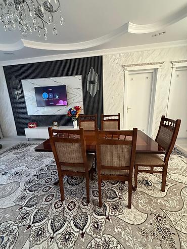 aile agaci: Yemək otağı dəsti – massiv ağacdan - Tərkib: 1 ədəd düzbucaqlı yemək — 2