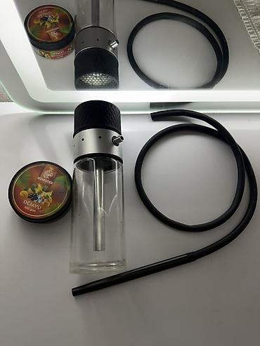 bas ortusu: Kompakt şüşə gövdəli nərgilə (mini hookah) - Dizayn: Şaquli silindrik — 2