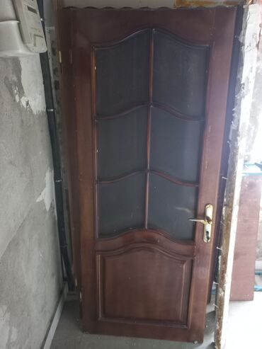 ev qapıları qiymeti: Taxta Otaq qapısı 80x200 sm, İşlənmiş, Zəmanətsiz