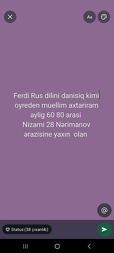 oz evinde daye teleb olunur 2025: Müəllim tələb olunur, Xarici dillər — 1