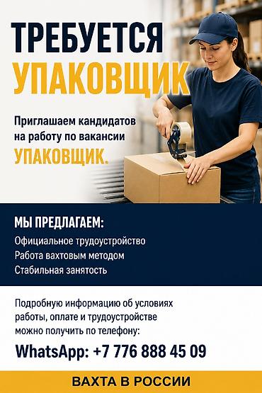Упаковщики: Требуется Упаковщик, Оплата: Ежемесячно — 1