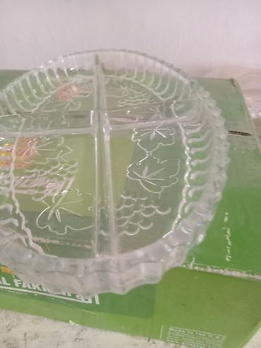 Наборы посуды: Стеклянный набор для сервировки: пепельница и секционная тарелка - — 2