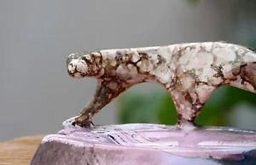 Figure: Vtg figuralna pepeljara oblik pantera Mid-Century style rare. Unikatna — 8