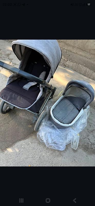 benebaby d200: Детская коляска 2 в 1, серо‑черная. Комплектация: - шасси с большими — 1