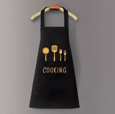 одежда для мужчин: Кухонный фартук “COOKING” - Цвет: черный с желтым принтом кухонных
