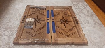 Nərdlər: Əl işi taxta nərd taxtaları - Material: möhkəm ağac, əl ilə oyma — 2