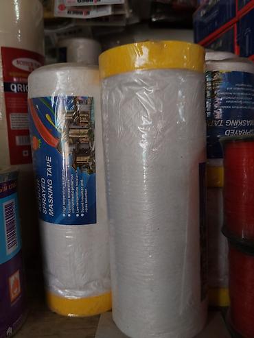 Маскировочная пленка с кромкой малярной ленты (masking tape with film) at lalafo.kg Маскировочная пленка с кромкой малярной ленты (masking tape with film)