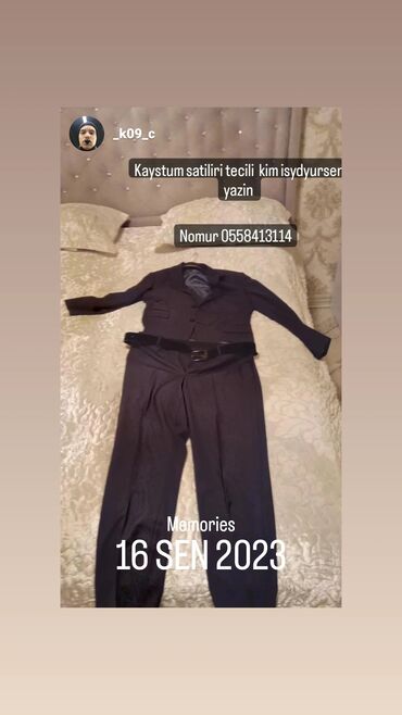 kişi üçün mavi kostyumlar: Satilir elqa salxisan0558451009