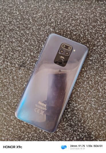 flash kart: Redmi Note 9, 128 ГБ, цвет - Голубой, Сенсорный, Отпечаток пальца, Две SIM карты