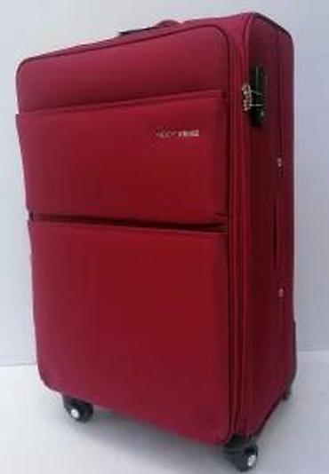 Putni koferi i torbe: Veliki putni kofer na točkićima – crveni - Materijal: mekani tekstil — 16