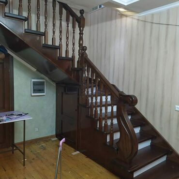 Лестницы: Лестница лестницы тепкич заказ алабыз карагач, сосна,шпон качествосу