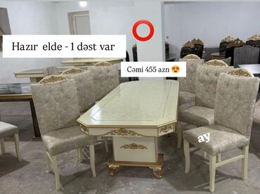 Uşaq və gənc otağı üçün dəstlər: Qonaq otağı üçün, Yeni, 6 stul