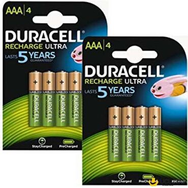fotokamera - Azərbaycan: Batareyalar "Duracell Recharge Ultra 2500 mah"8 ədəd Duracell Recharge