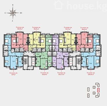 авангард кв: 4 комнаты, 90 м², Элитка, 4 этаж, ПСО (под самоотделку) — 2