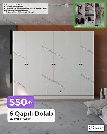 Mebel: 6 qapılı paltar dolabı - Ölçü: 47×200×240 sm - Material: 18 mm — 1