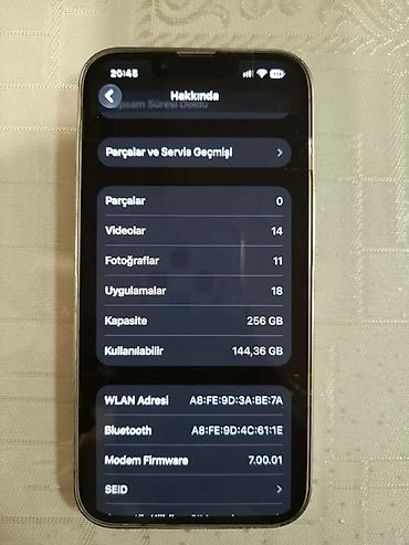 IPhone 13, 256 GB, Gümüşü, Face ID
