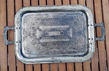 Staro posuđe i escajg: Vintage veliki posrebreni predratni poslužavnik 57 cm!. Vintage veliki — 1