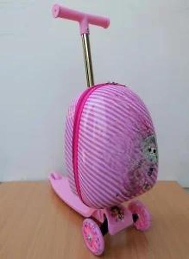 Trotineti, skejtbordovi i hoverbordovi: Dečiji trotinet sa integrisanim koferom u roze boji, idealan za — 22