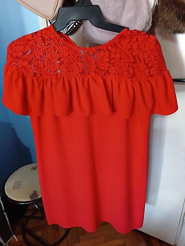 Haljine: Crvena haljina sa čipkom i karnerom - Elegantna koktel/večernja — 9