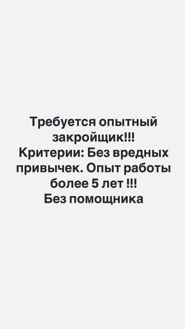 швея кок жар: Закройщик