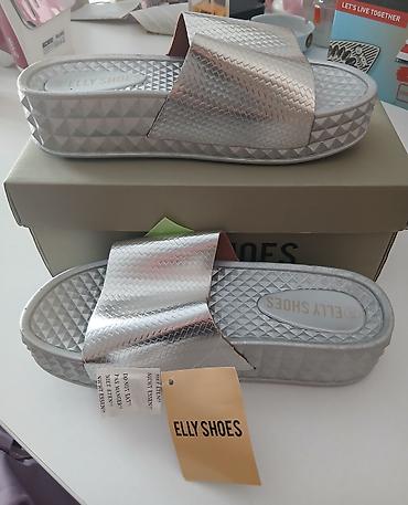 zene baletanke: Ženske papuče ELLY SHOES – model na platformu - Boja: metalik srebrna — 1