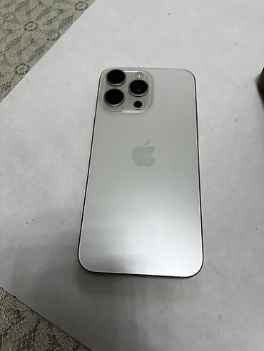 Apple iPhone: IPhone 15 Pro Max, Б/у, 256 ГБ, Белый, Кабель, Коробка, Чехол, 89 % — 1